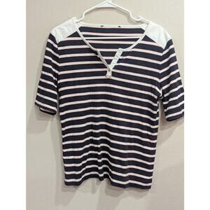 Henley neckline bretton striped Nautical style top